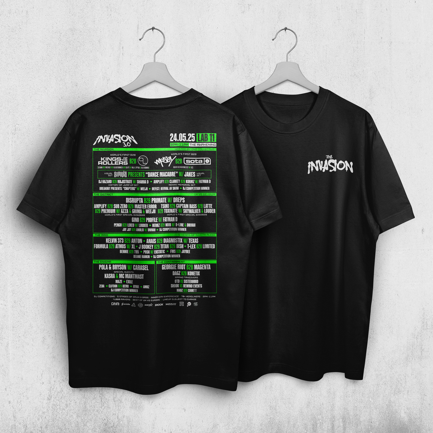 INVASION 3.0 - LINEUP TEE (BLACK)